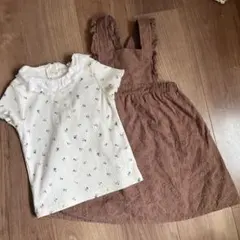 juoエプロンスカートとTシャツセット