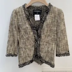 香奈兒斜紋軟呢外套　無領外套