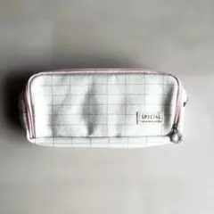 新品未使用　ペンケース　大容量　多機能　ホワイト×ピンク