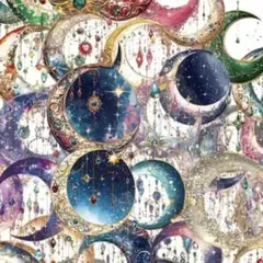 ステッカー　アンティークな月　50枚　銀河＊宇宙系シール　月のシール