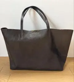 NICOLI ダークブラウン レザートートバッグ - メルカリ