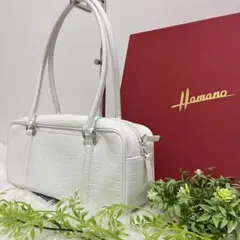 美品 ハマノ ハンドバッグ 肩掛け クロコ 型押し レディース 濱野のサムネイル