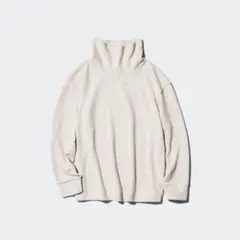 ユニクロ　ソフトニットフリースリブハイネックT