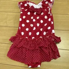 ミキハウス赤い水玉模様 ワンピース水着 80cm美品