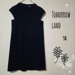 【新品タグ付き】Tomorrowland ワンピース 38 ネイビー フォーマル