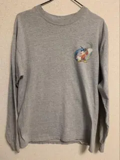 ミッキーマウス 長袖Tシャツ グレー