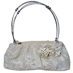 アイボリー レース クラッチバッグ