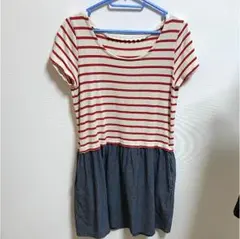 美品！アースミュージックアンドエコロジー☆ボーダーワンピース