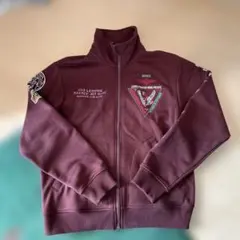 AVIREX バーガンディ ジャージ トラックジャケット