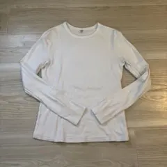 ユニクロ　ホワイトリブ編み長袖Tシャツ