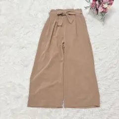 7011 ビス ハイウエストパンツ リボン カジュアル ボトム シンプル 可愛い