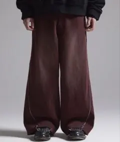 【GRANCY】ZipDesign Buggy DenimPants　レッド　M