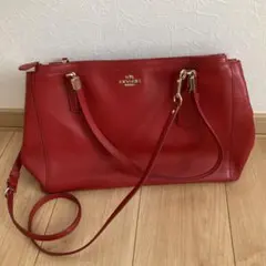 coach レザーショルダーバック　赤
