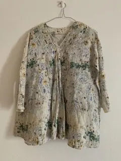 24SS ヤマダヤ アンプル ペイズリー柄 シアー ブラウス リボン 9 