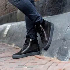 Giuseppe Zanotti/ボアハイカットスニーカー/size41/黒