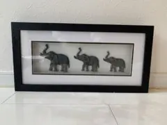 ゾウ　象　アートフレーム　壁飾り　アジアン　アンティーク調