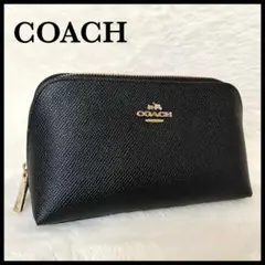 ✨美品✨COACH オールドコーチ　ポーチ　レザー　ブラック　コスメポーチ ✨美品✨COACH オールドコーチ ポーチ レザー ブラック コスメ