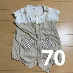 ベビー服 70cm 女の子 西松屋 オーバーオール風