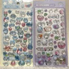 立体シール ぷくぷく　シマエナガ みずいろ系