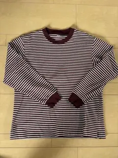 UNIQLO レッド/ホワイト ボーダー　長袖Tシャツ L ユニクロ