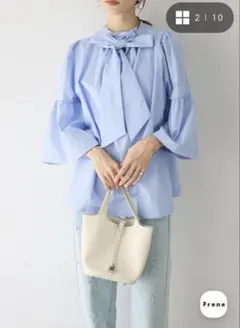 Arpege story ボウタイチュニック、ベストセットアップ - メルカリ