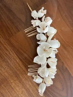 アイボリー 花モチーフ ヘッドドレス