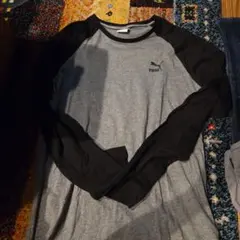 PUMA 長袖カットソー XL グレー/ブラック