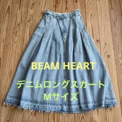 今月いっぱいの出品です⭐︎ビームスハート　デニムロングスカート　フリンジ　Mサイズのサムネイル