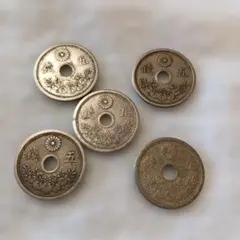 十銭ニッケル硬貨＆十銭アルミ青銅貨 14枚セット 日本古銭 昭和10年