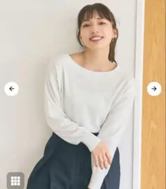 COHINA 2wayゆるネックニット オフホワイト ラメ