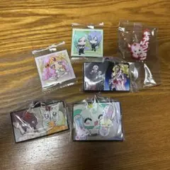 アニメキャラクター ラバーチャーム、シール、ラバーマスコット 6個セット
