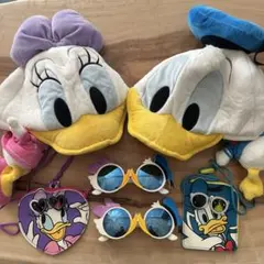 ドナルド・デイジー キャラクター帽子とサングラスセット