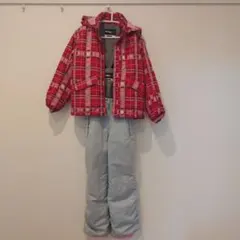 【上下】IGNIO スキーウェア(子ども用)サイズ140 赤チェック