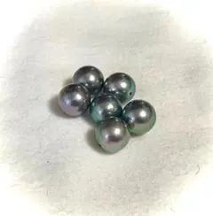 100812あこや真珠大珠 8粒 グレーカラー 約9～9.5mm　ハンドメイド