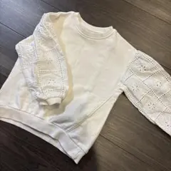 （中古美品）ZARA ザラ✴︎袖レース✴︎トップス✴︎スウェット地のサムネイル