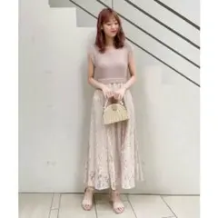 MAJESTIC LEGON ニットドッキングレースワンピ