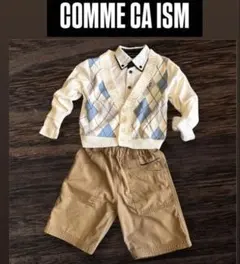 【美品】コムサイズム◆フォーマルセットアップ 90 男の子　カーディガン　シャツ