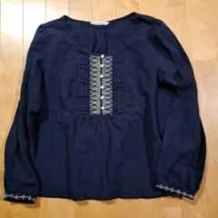 B.L.U.E. 刺繍入り長袖チューニック ネイビーのサムネイル