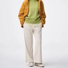 GU リブプルオンパンツ　ナチュラル