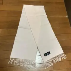 淡いピンク ウールマフラー フリンジ付き カシミヤ100%