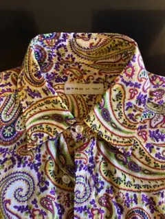 美品　ETRO ペイズリーシャツ M イタリア製 エトロ 総柄 高級コットン