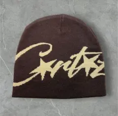 ビーニー　y2kグランジ　海外ストリート　 corteiz コーテイズ　ブラウン