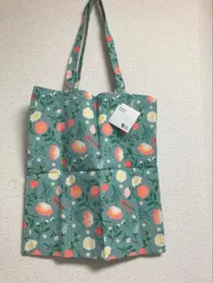 フライングタイガー ※ 薄手 トートバッグ 花 グリーンのサムネイル