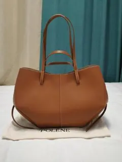 即日発送 POLÈNE Cyme ブラウンレザー トートバッグ 通勤バックにも♪【POLENE】Cyme 大型バスケット トートバッグ