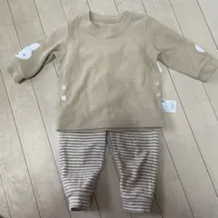 ユニクロ　ベージュ ミッフィー　フリースパジャマ　80cm