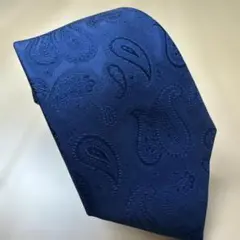 スーツセレクト ペイズリー柄 ネイビー シルクネクタイ