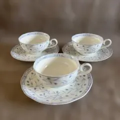 Noritake＊陶器 / SEIRANKA 青藍花 カップ&ソーサー ３客