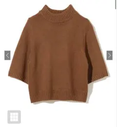 GRL クロップドニットトップス キャメル ze369 半袖ニット