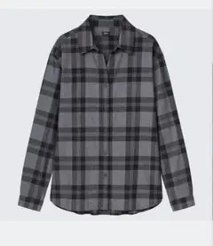 か*0様 UNIQLO ライトフランネルチェックシャツ（長袖） ダークグレー　Ｓ