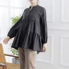 値下げ中！clear ティアードシャツチュニック　ブラック